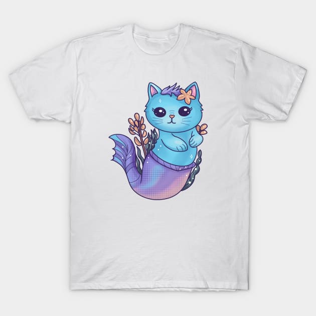 Purrmaid the Cute Cat Mermaid T-Shirt by stylecomfy